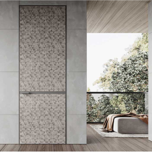 Modern Geometric Interior Door with Triangle Pattern - YDL104D